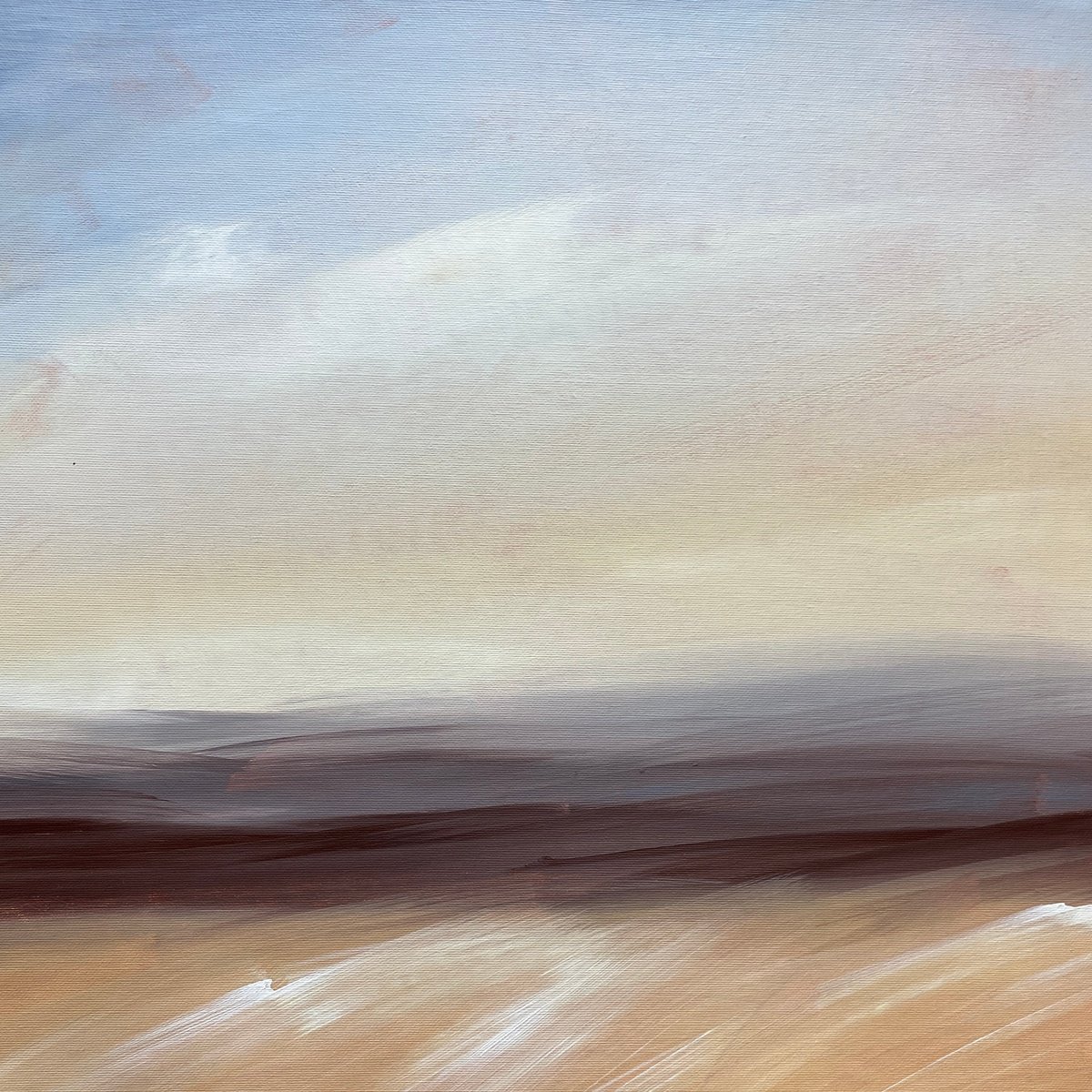 Impressionistic Landscape Acrylic Painting By Helen Mount, 16 X 16, Winter Dream/7, Original Artwork