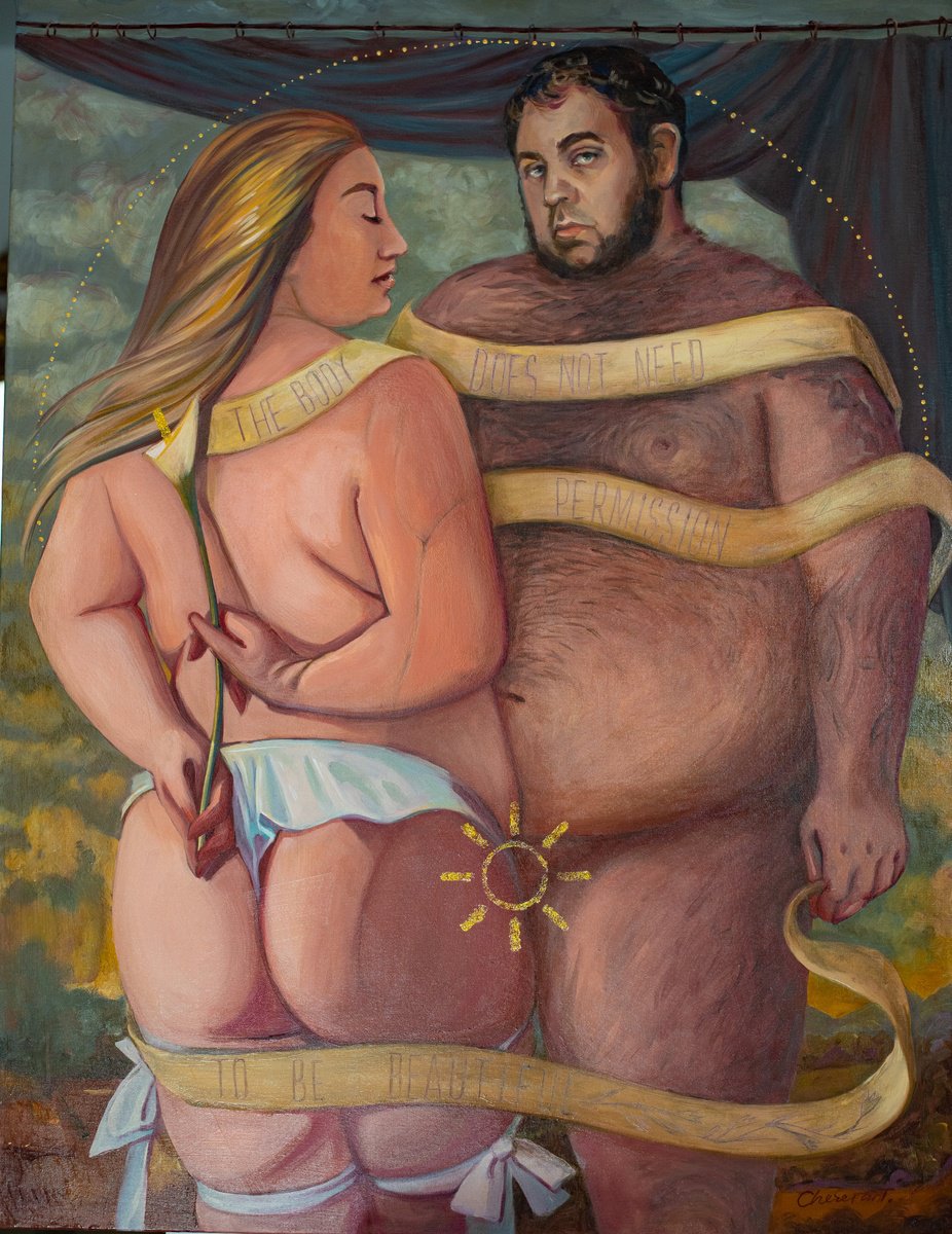 Expressive Portrait Oil Painting By Tetiana Cherevan, 35 X 46", Permission Of Rafael, Original Artwork