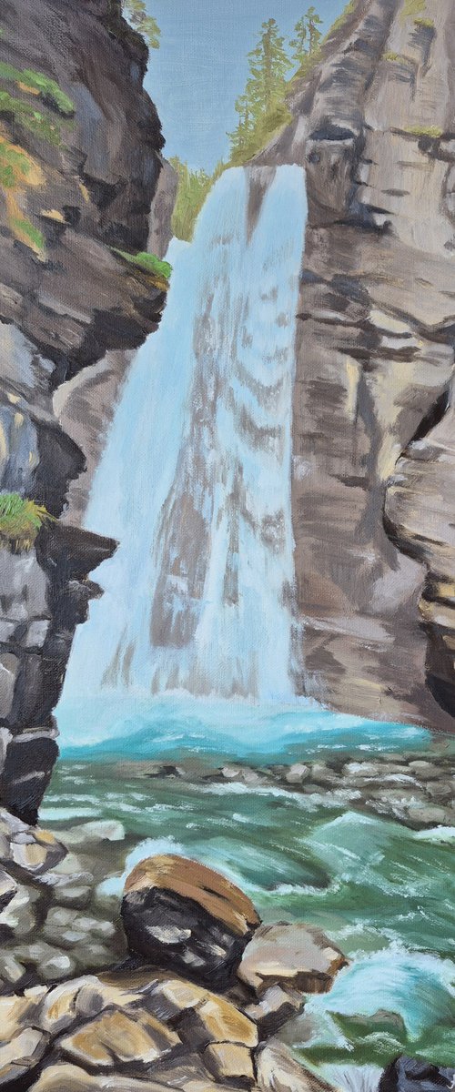 Waterfall in the mountains by Assol Kovtun