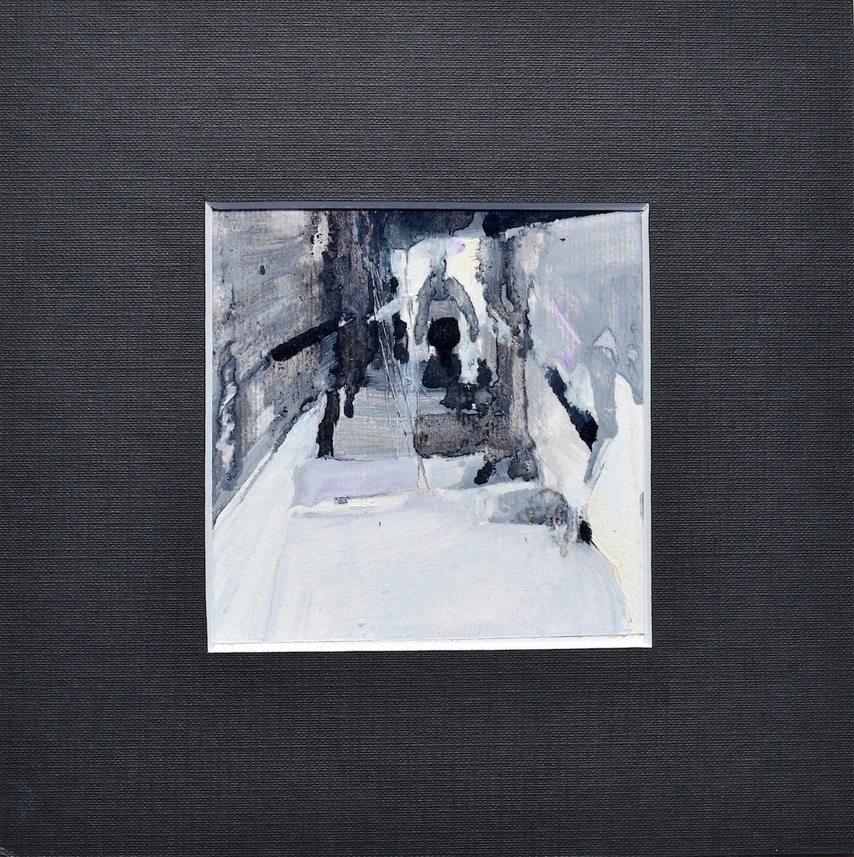 Abstract Portrait Oil Painting By Melinda Matyas, 8 X 8", Stairs I, Original Artwork