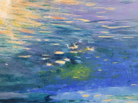 Waterlilies in moonlight