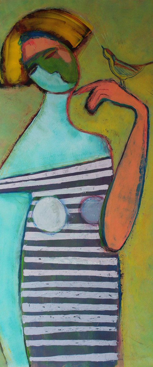 Conversation with a bird. by Tatjana Auschew