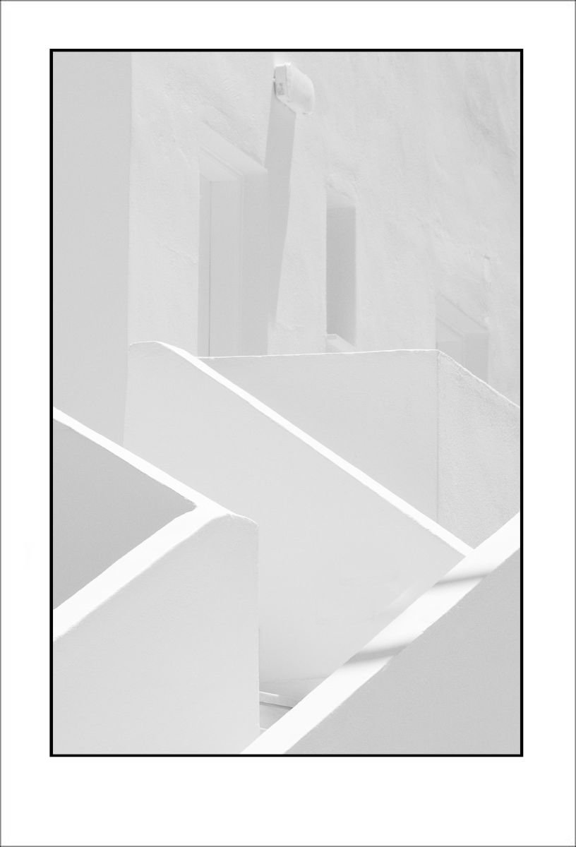 From the Greek Minimalism series: Greek Architectural Detail (White and White) # 4, Santor... by Tony Bowall FRPS