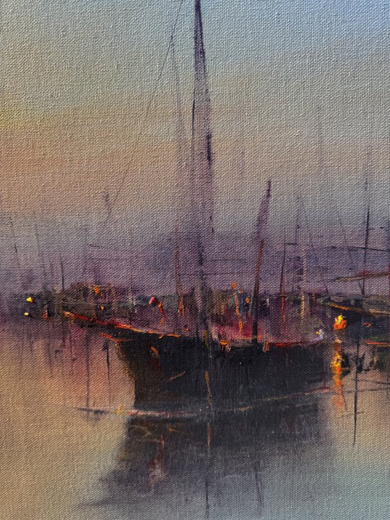 Harbor in the evening calm