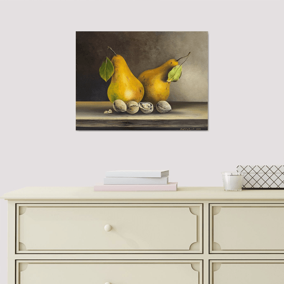Two Pears and Walnuts