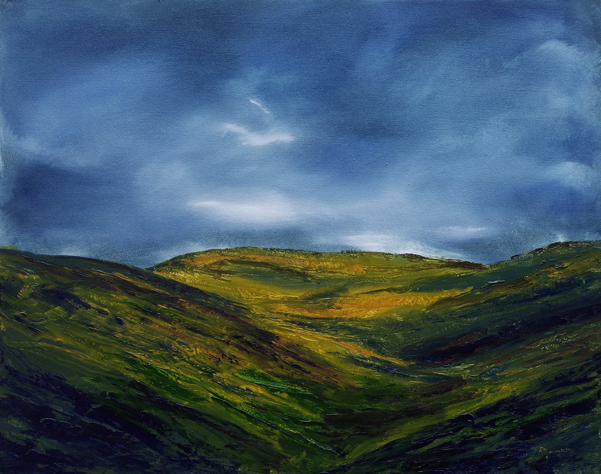 Abstract Landscape Oil Painting By Richard Manning, 30 X 24", Landscape-20, Original Artwork