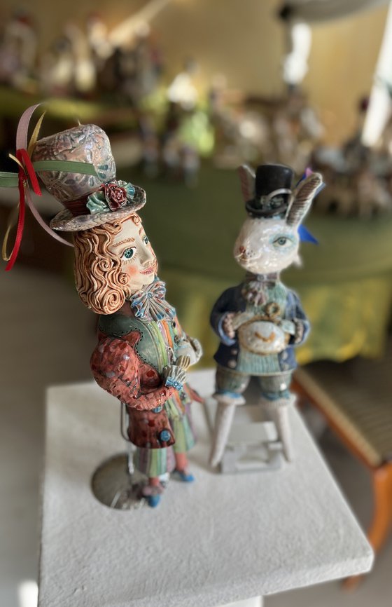 Hatter with the Rabbit, time for a tea.