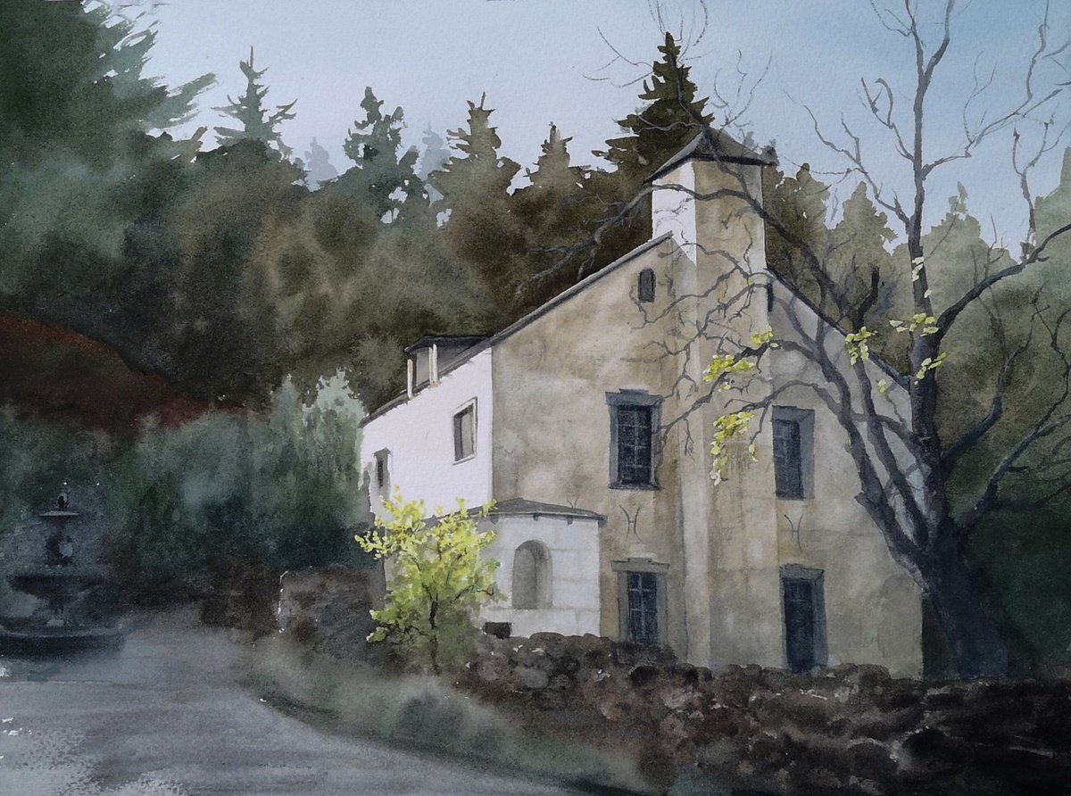 Rural Cottage by Olga Beliaeva Watercolour