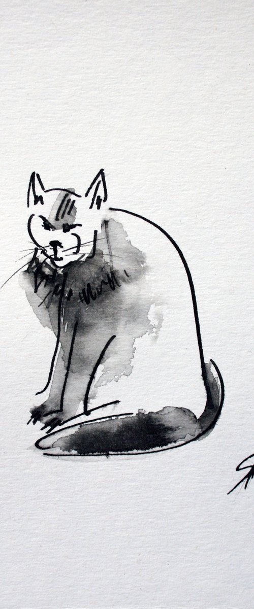 Cat IV... /  ORIGINAL PAINTING by Salana Art Gallery