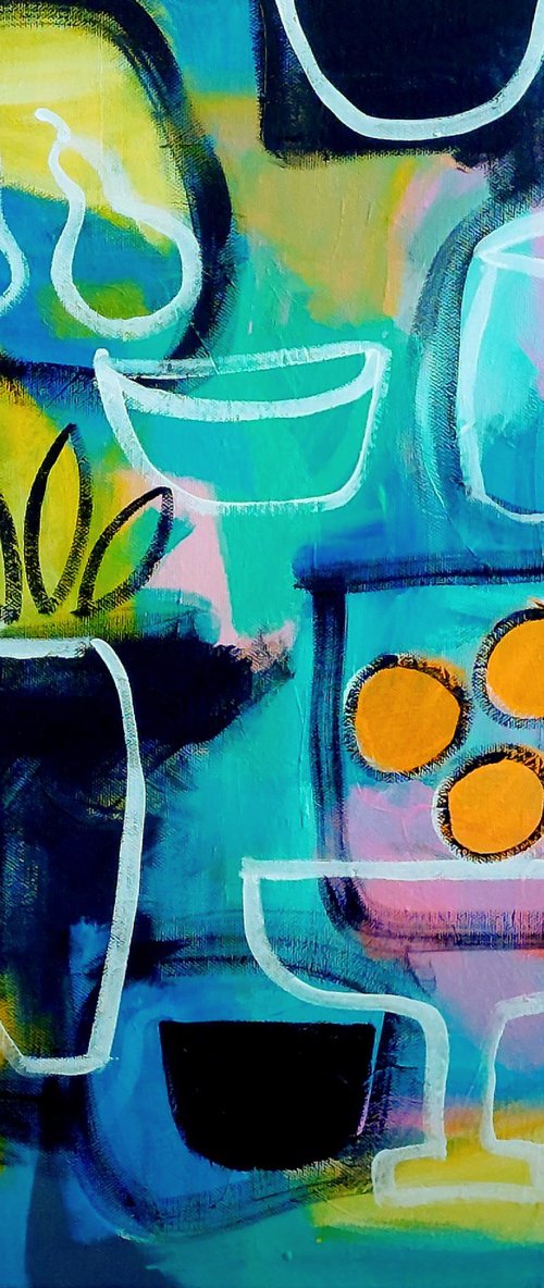 Still Life with a White Bottle by Jan Rippingham