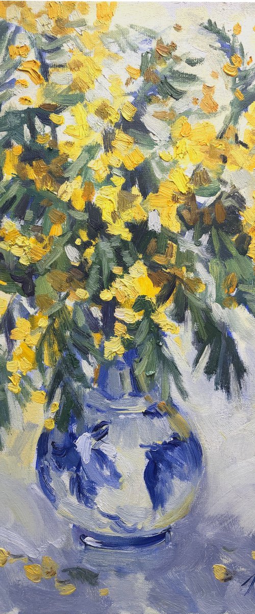 Mimosa flowers by Nataliia Nosyk