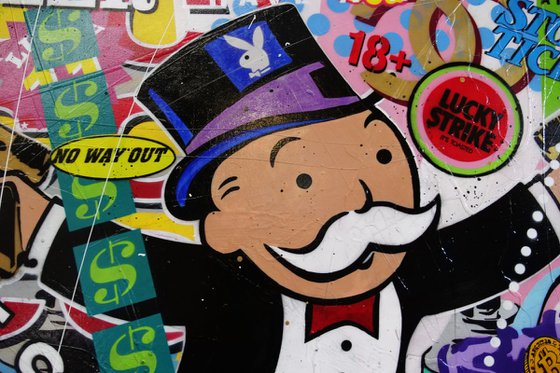 Lucky Strike Monopoly 190cm x 100cm Monopoly Man Textured Urban Pop Art