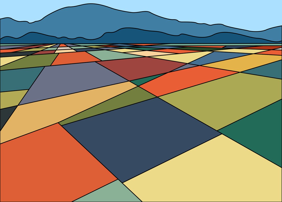 Patchwork landscape_1 | 27,6x19,7 (70x50 cm) by Kosta Morr