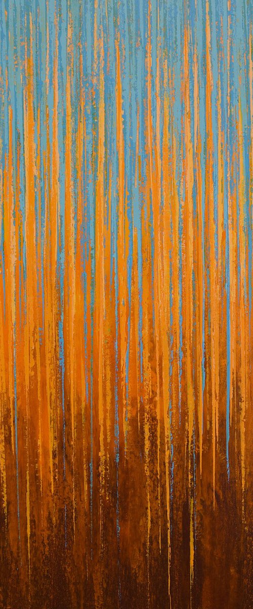 Orange & Blue - Color Field by Suzanne Vaughan