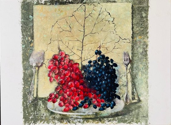 Pink grape Large fruit art