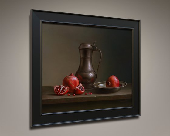 Pomegranates with a jug