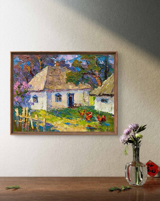 There are chickens in the yard