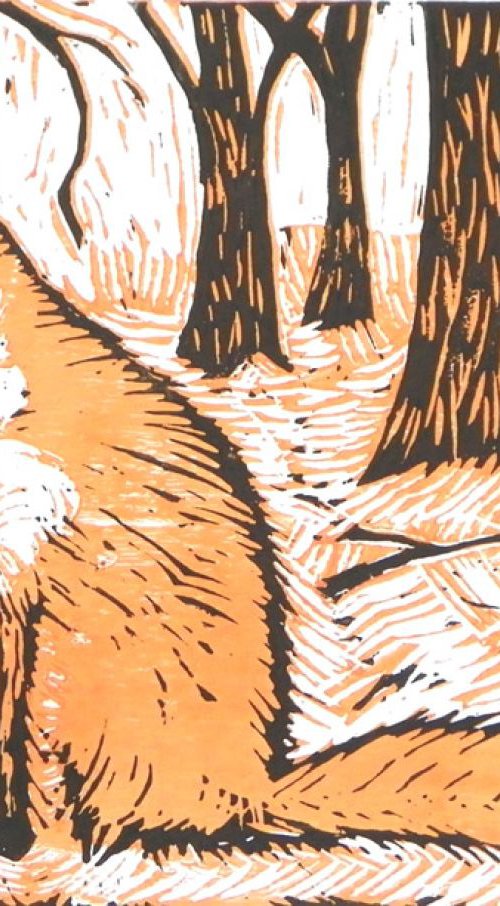 Fox in the woods by Mary Stubberfield