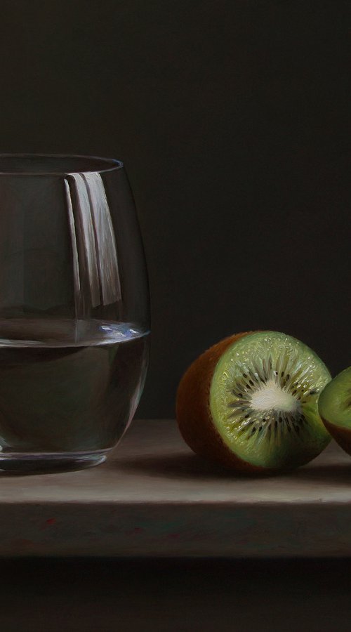Kiwi with a glass by Albert Kechyan