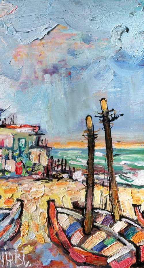 Boats. Sea. Spain. by Nikifor Swiristuhin