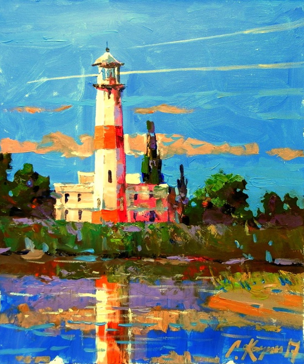 Lighthouse Acrylic Painting By Sergey Kachin Artfinder