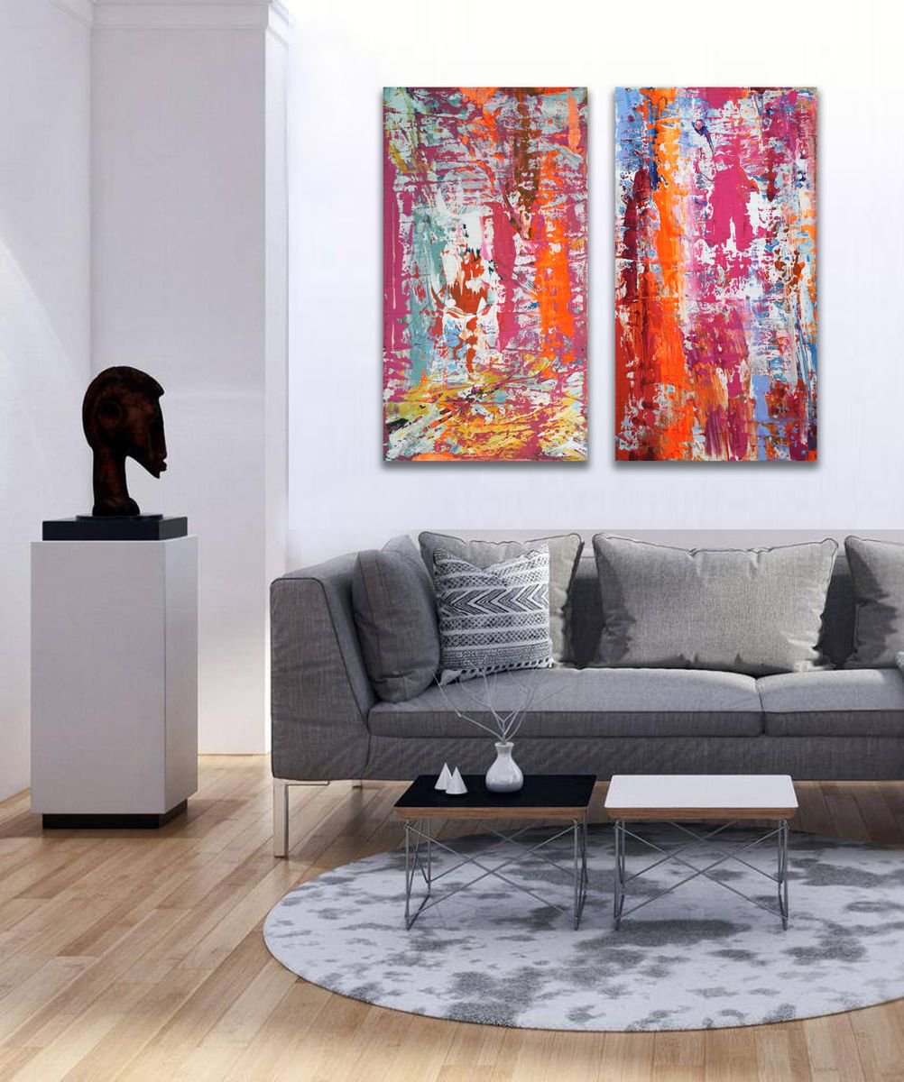 Abstract Acrylic Painting By Veljko Martinovic, 22 X 20", Bloom Fields, Original Artwork