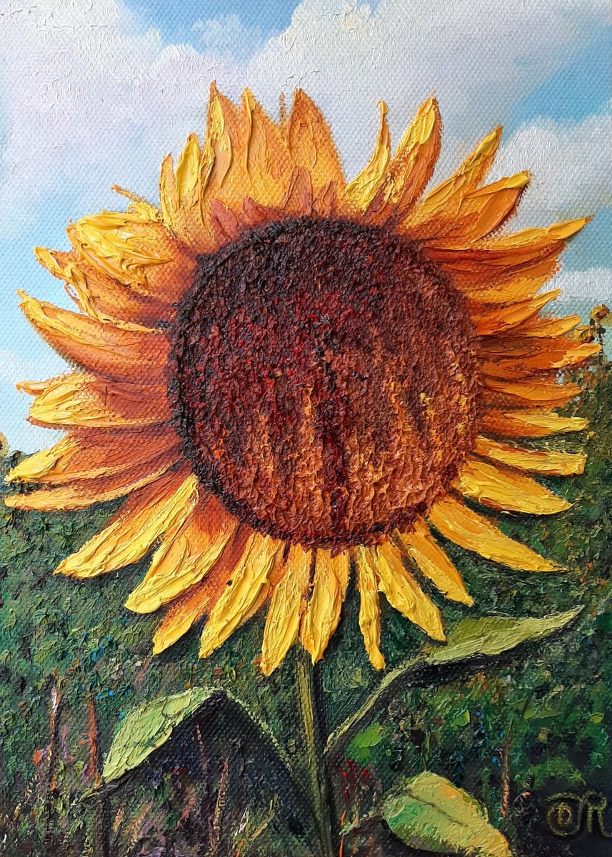 Fiery sunflower by Dmitrij Tikhov