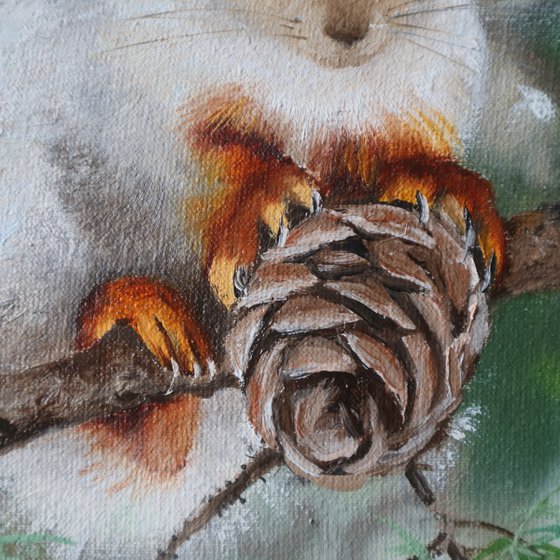 Squirrel with Pinecone
