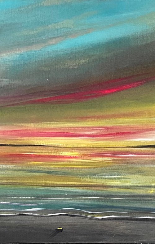 Teal Blue Sunset by Aisha Haider