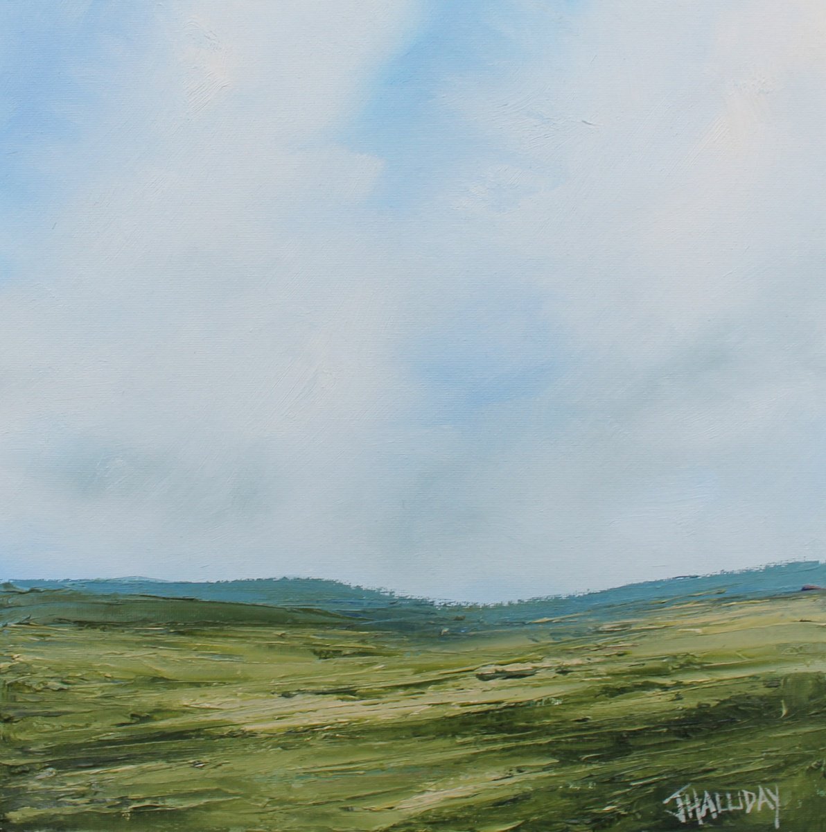 Impressionistic Landscape Oil Painting By John Halliday, 12 X 12, A Soft Light, Irish Landscape, Original Artwork