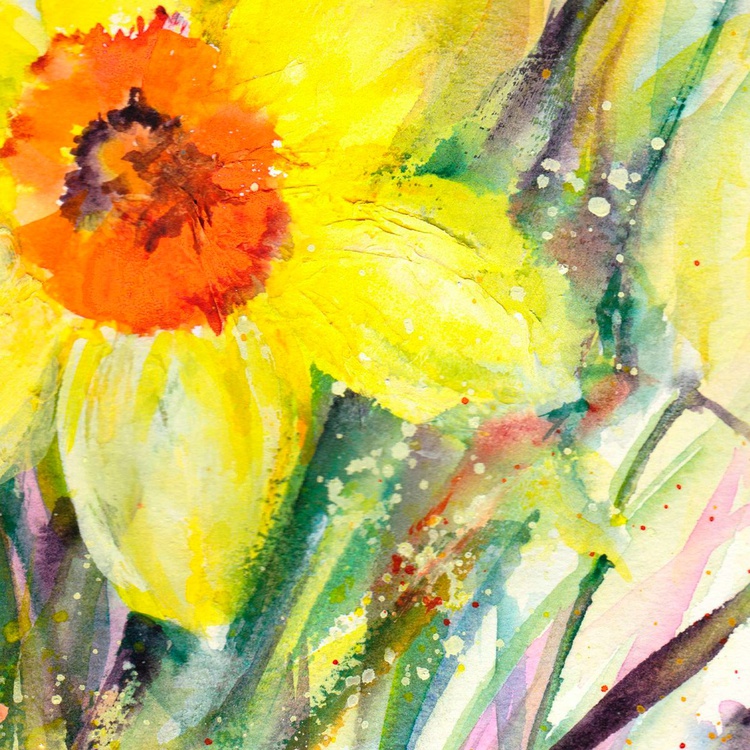Dancing In The Breeze 2 Daffodil Painting Spr Artfinder