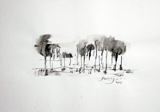 SMALL ABSTRACT LANDSCAPES 22,  ink on Paper, 40 x 30