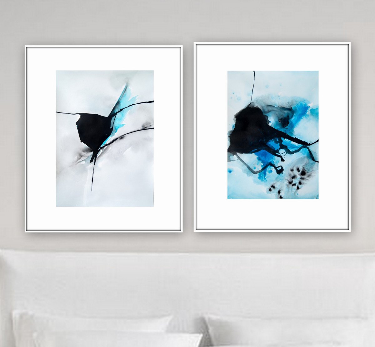 Set of two Abstract Artworks. by Nadia Moniatis
