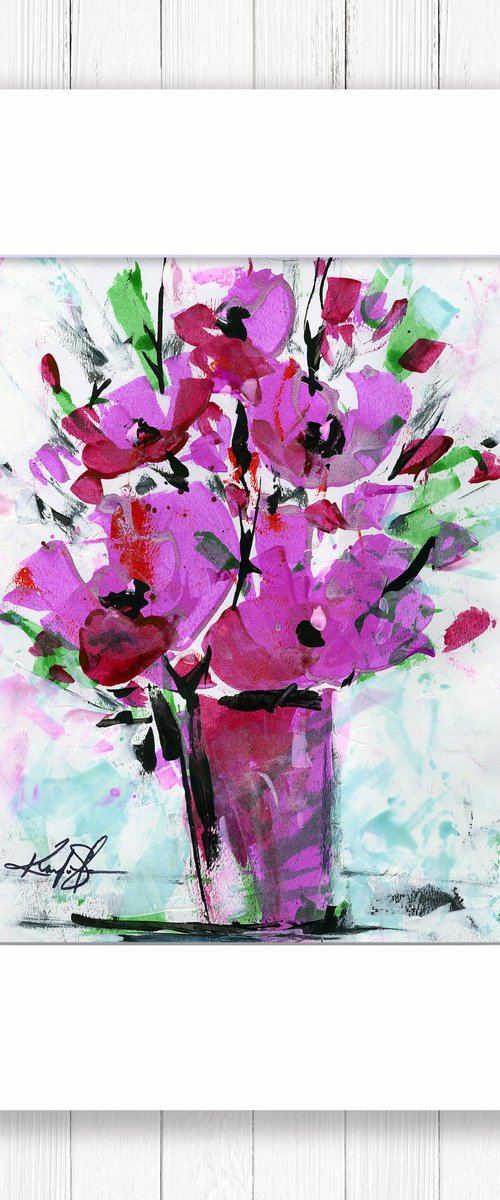 Blooms Of Joy 16 - Vase Of Flowers Painting by Kathy Morton Stanion by Kathy Morton Stanion