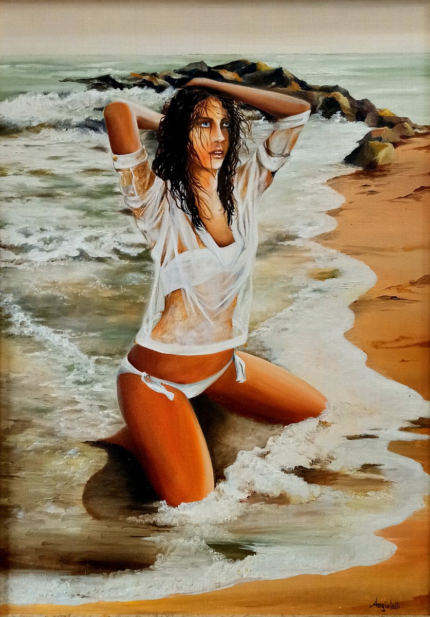 Photorealistic Landscape Oil Painting By Anna Rita Angiolelli, 20 X 28, September, Original Artwork