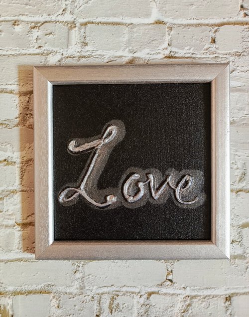Ready to hang and framed gift Love by Anastasia Art Line