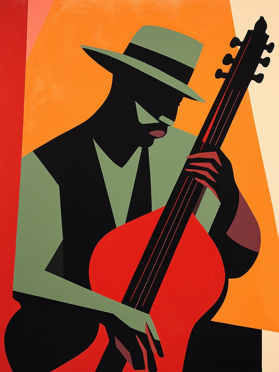 Urban And Pop Acrylic Painting , Guitarist Iii By Kosta Morr, 24 X 31, Artwork For Sale On Artfinder