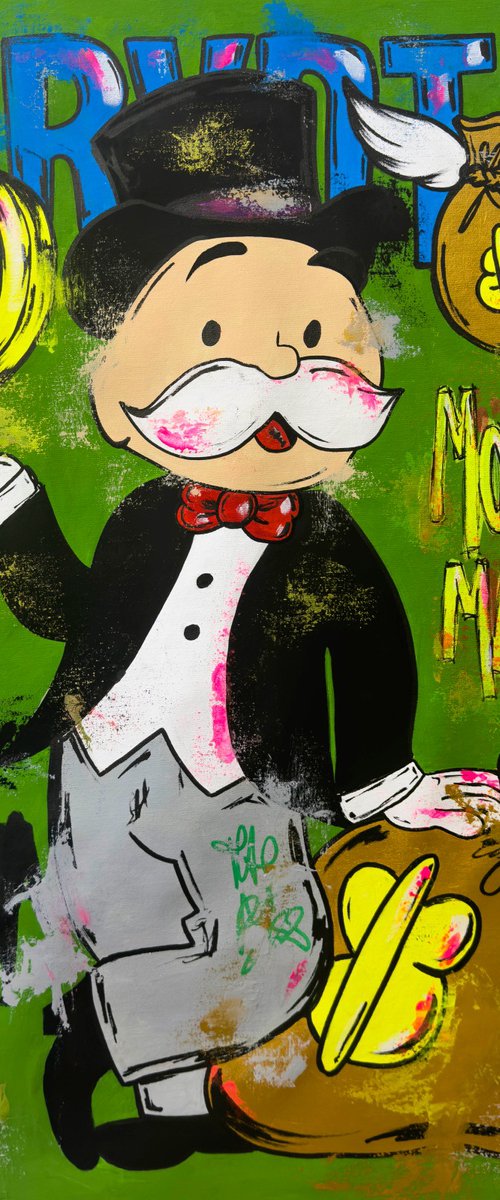 Mr monopoly in crypto bitcoin by Carlos Pun Art