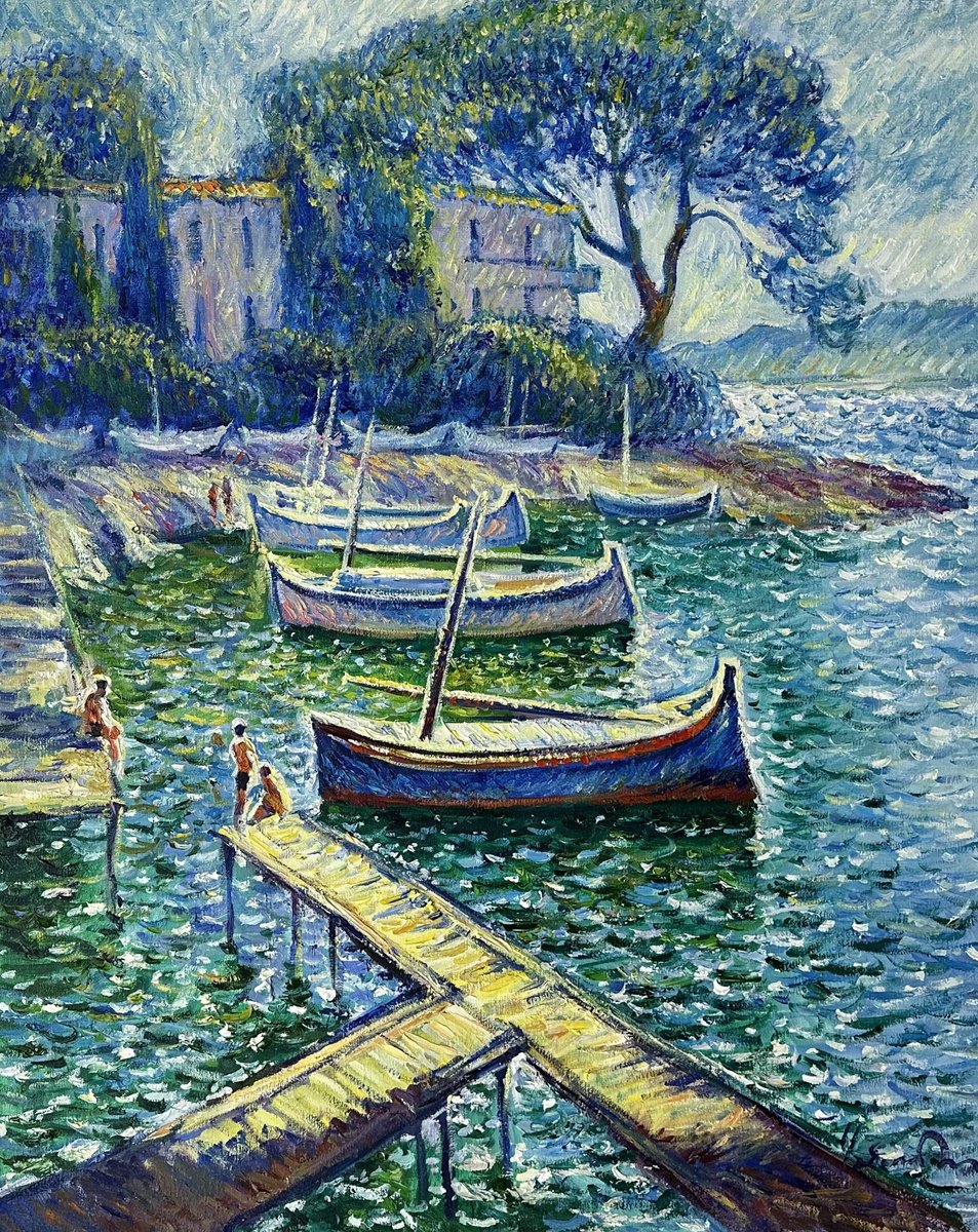 Impressionistic Landscape Oil Painting By Andrii Chebotaru, 31 X 39, Morning At Cap D