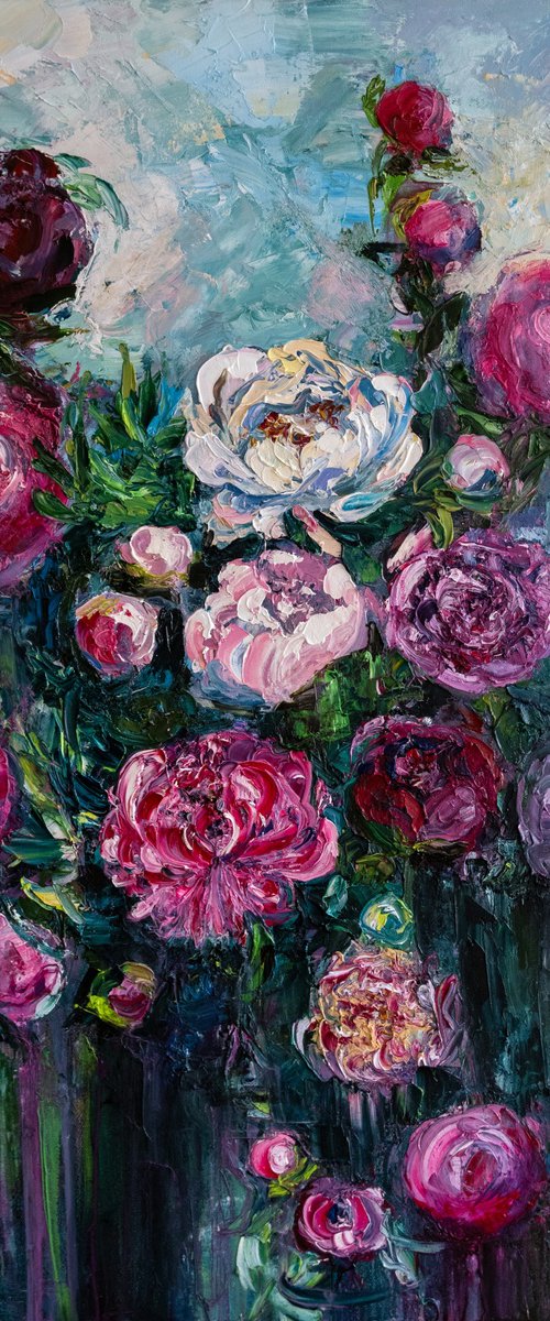 Portal of Peonies Painting by Mily Art