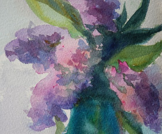 Flowers lilac Watercolor painting