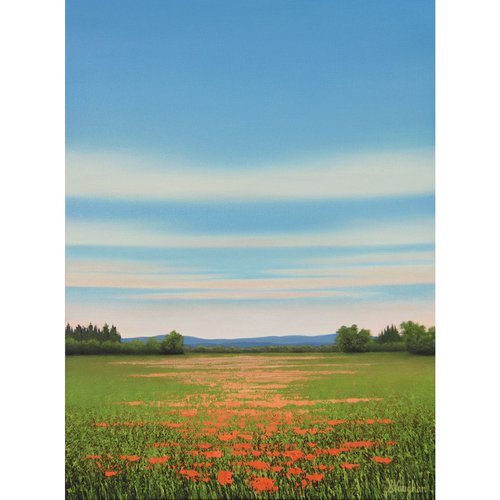 Meadow Flowers - Flower Field Landscape by Suzanne Vaughan