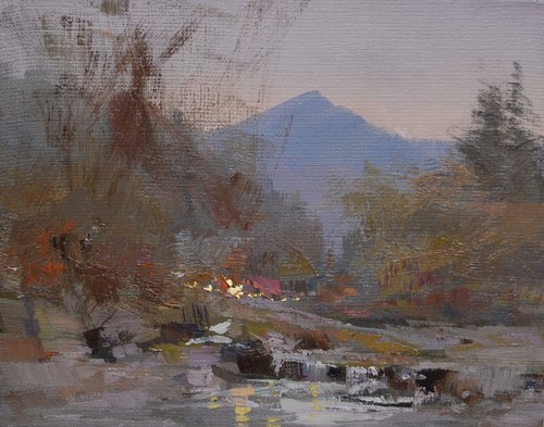Small landscape painting " November Air " ( 429l15 ) by Yuri Pysar