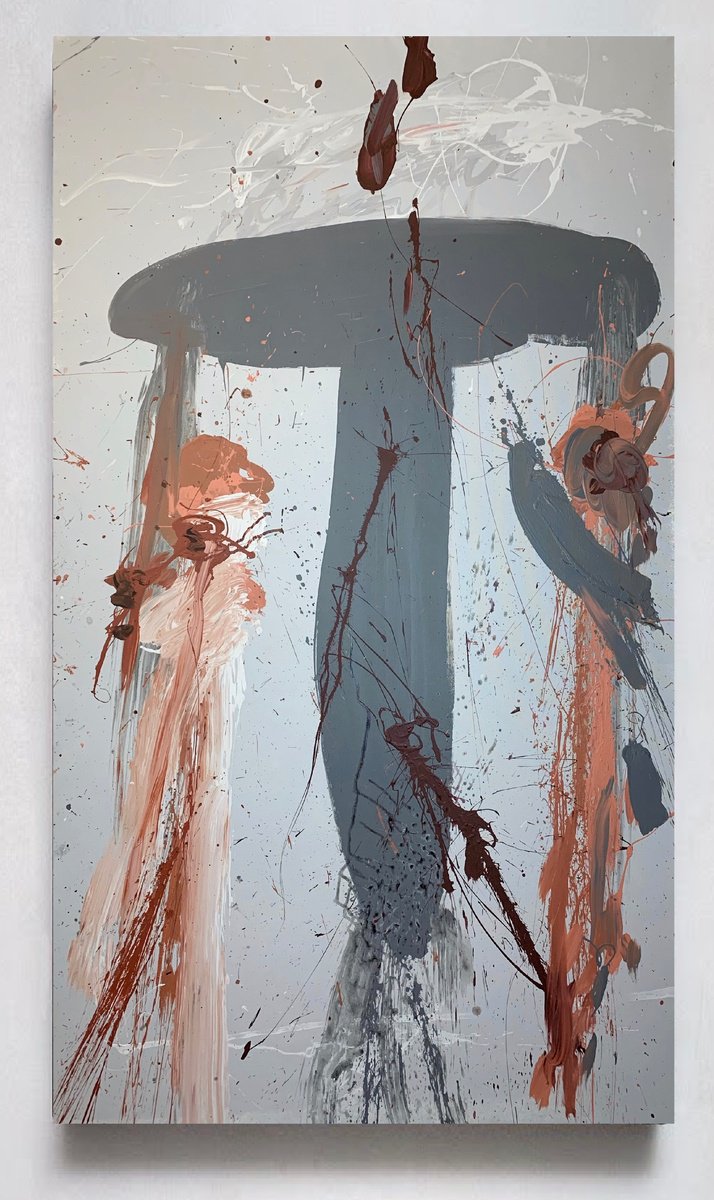 Abstract Acrylic Painting By Rosi Roys, 47 X 79", Color 44, Original Artwork