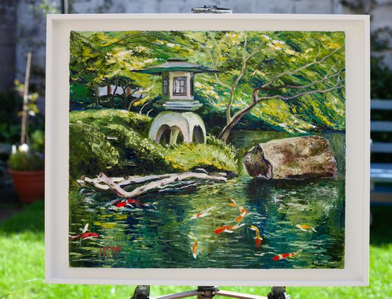 Koi Fish Pond FRAMED