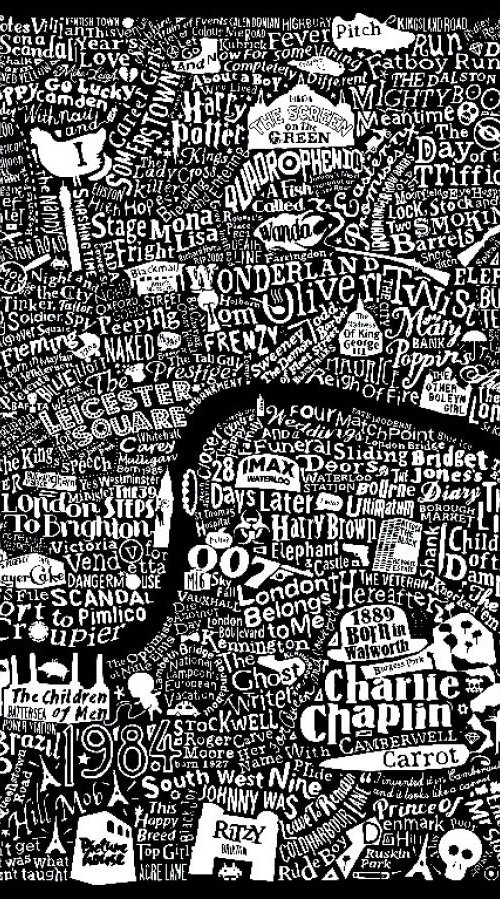 LONDON FILM MAP (black) by Dex