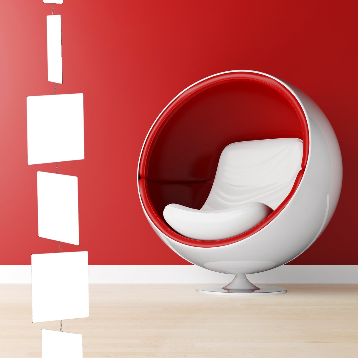 Geometric Abstract Sculpture By Debra Ann, 12 X 84, Modcast Art Mobile | White, Original Artwork