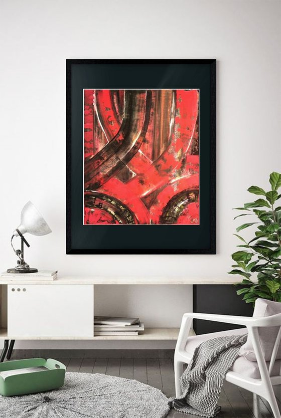 RED PASSION FRAMED 72X52X4