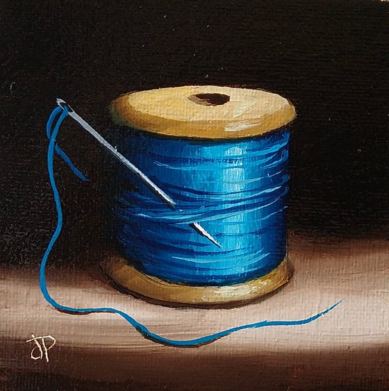Little Blue needle and thread still life
