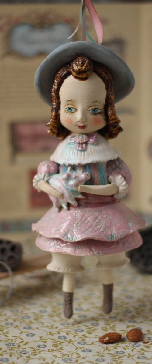 Girl with a piggie. From "Le Carousel, Hommage à l'Innocence" project by Elya Yalonetski by Elya Yalonetski